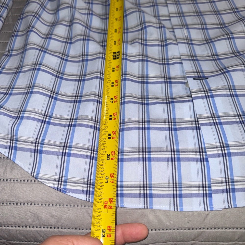 Banana Republic Camden fit 100% cotton no iron Blue striped Button Down Sz L - Picture 4 of 12